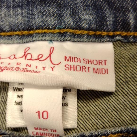 Isabel Maternity Shorts Womens Size 10 Midi Expandable Stretch Side  Panels NEW - Picture 5 of 12